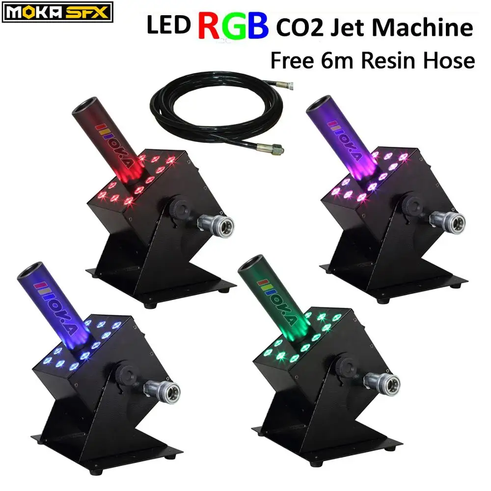 

4 PCS/lot New Design 1 Tank For 2pcs DMX led CO2 cannon Cryo Jet Spray 6-8m Stage Effect Machine Co2 Jets with 6m hose jet