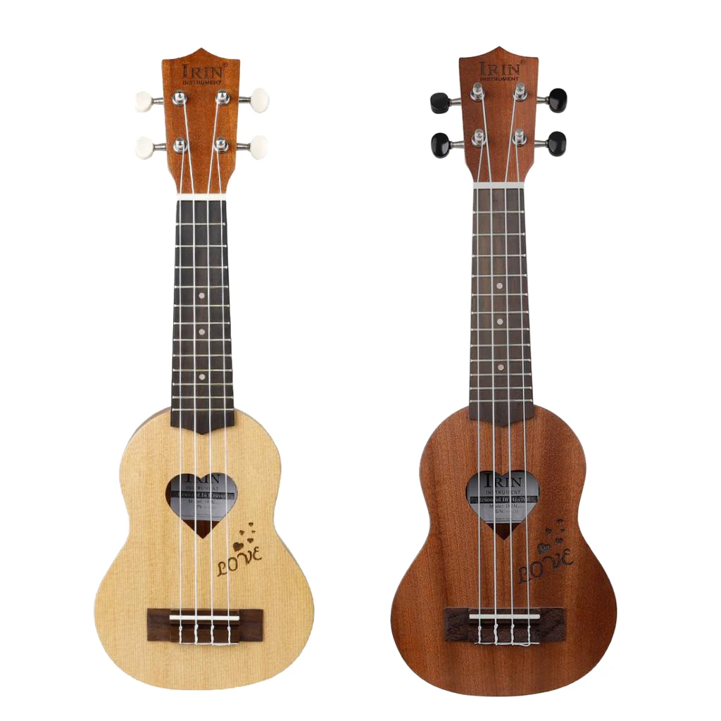 

17-inch Heart-shaped Ukulele Couple Models (Spruce + Sapele) Pair