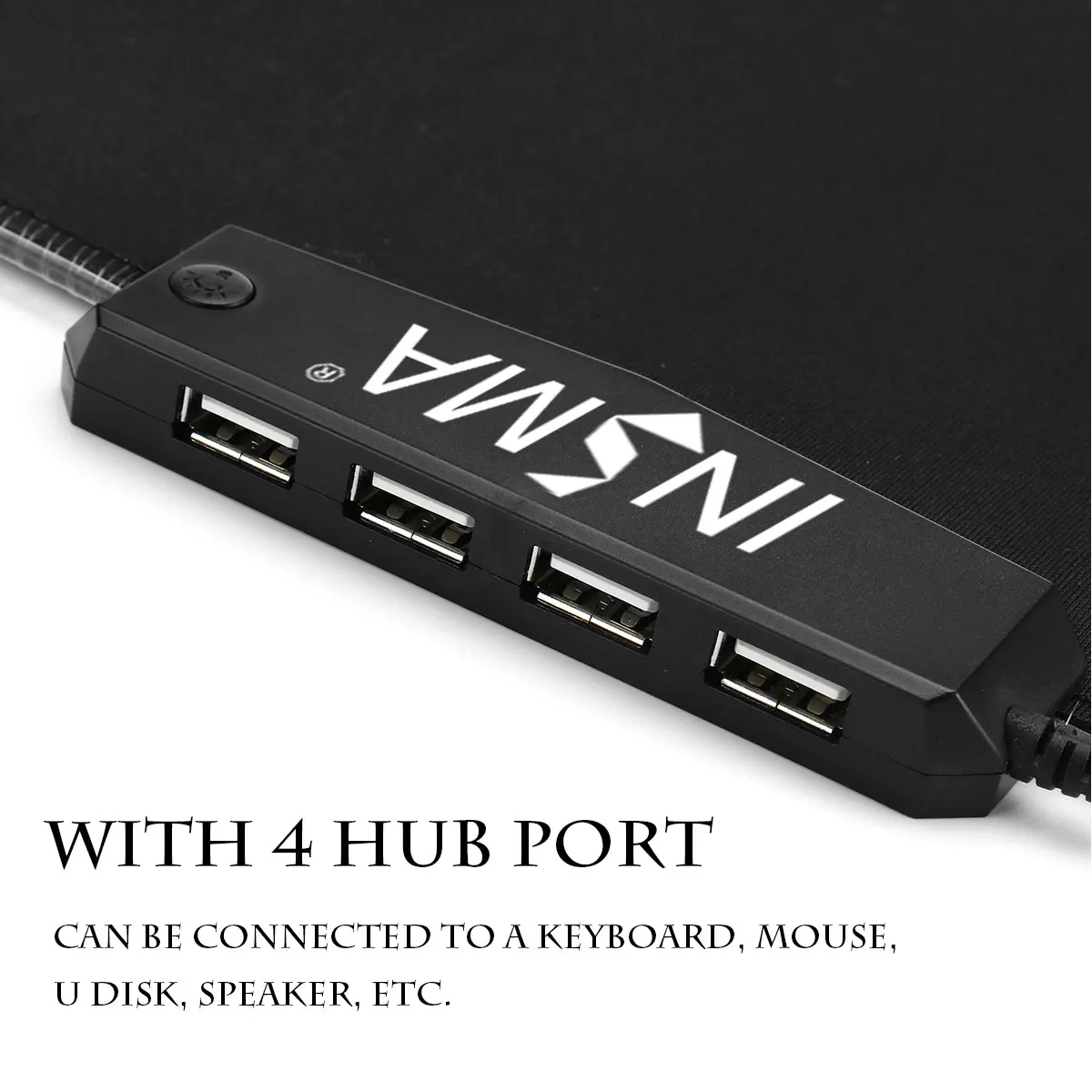 Игровой коврик для мыши RGB с 4 usb-портами, Большой светящийся светодиодный коврик с подсветкой, большой игровой коврик для мыши, Настольный коврик 800X300 мм