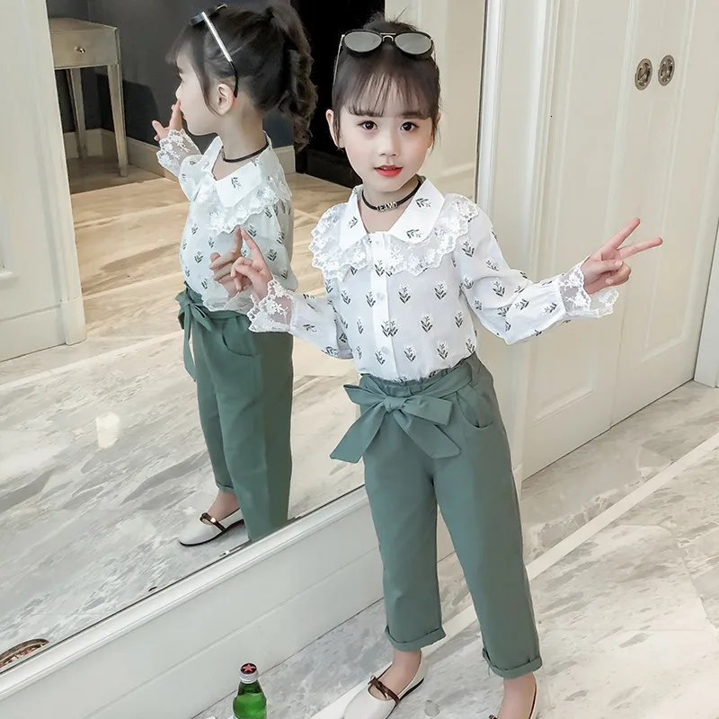 Новое поступление 2019 модный осенний костюм для девочек комплект из 2 предметов с