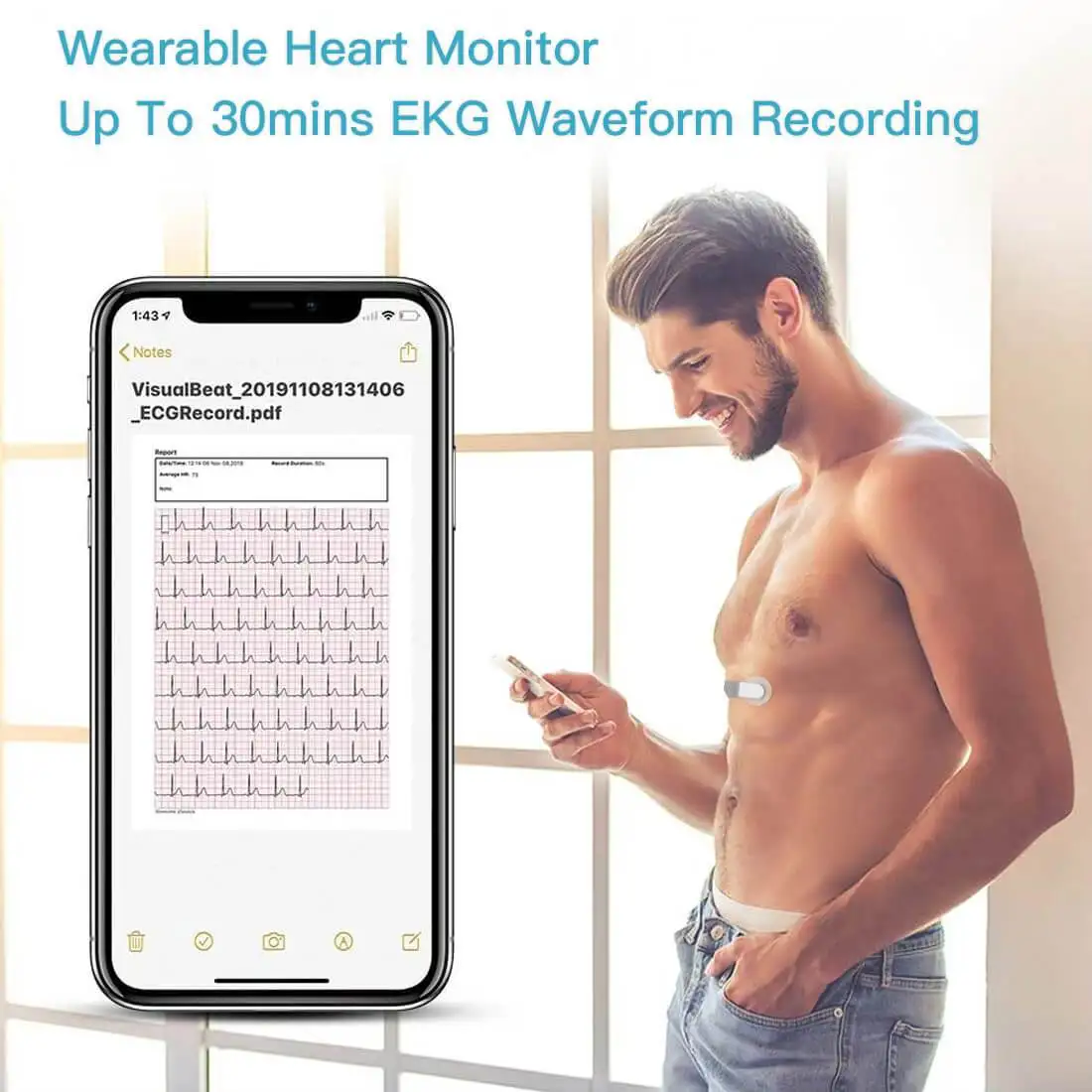 ANT + протокол Bluetooth EKG монитор сердечного ритма Беспроводная ЭКГ машина для