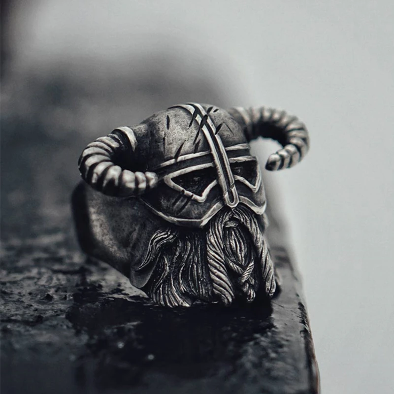 Для мужчин s Viking кольцо воина из нержавеющей стали Тяжелая нордическая