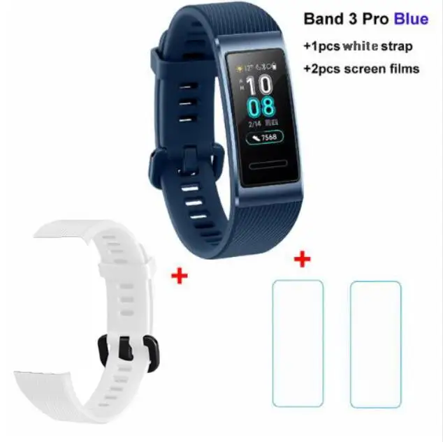 3P Blue n whi n film Huawei Band 3 Pro Band 3 0,95 дюймов Поддержка gps NFC трекер плавание Водонепроницаемый Bluetooth фитнес-трекер сенсорный экран - Цвет: 3P Blue n whi n film