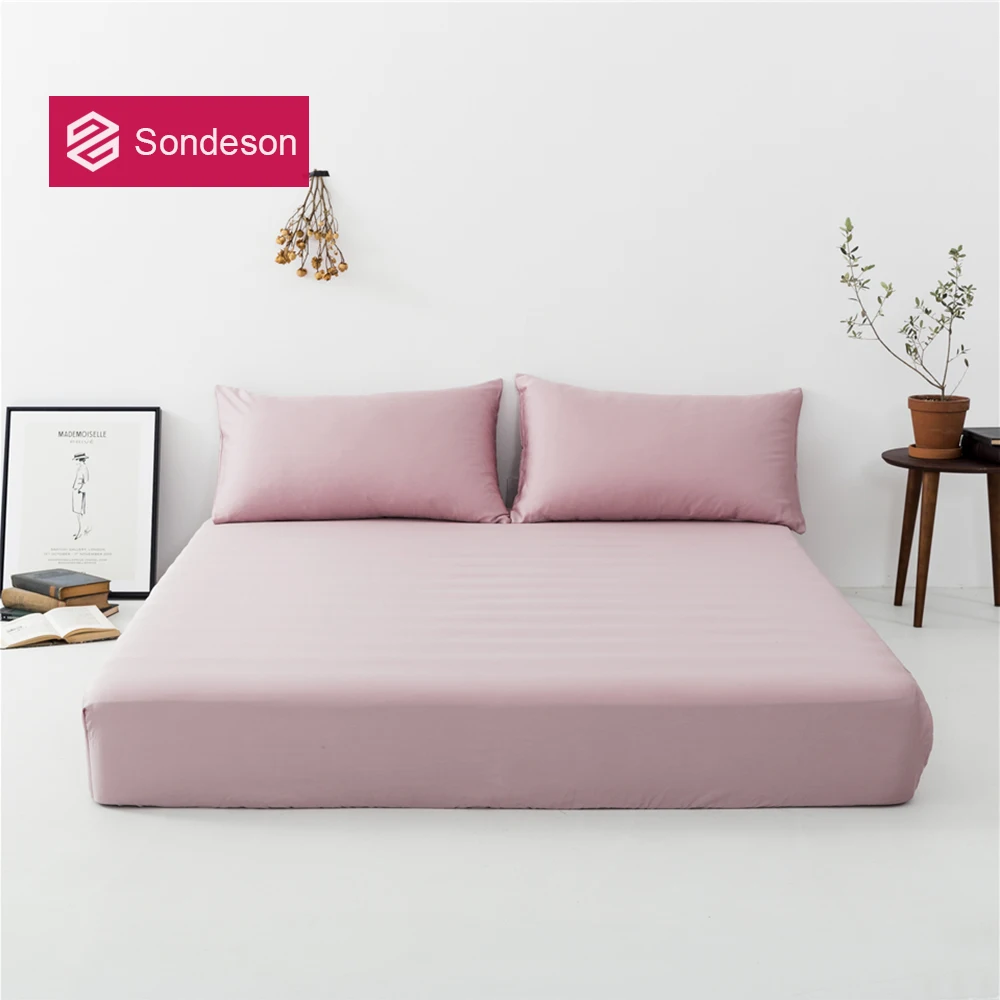 

Sondeson Luxury 100% Silk Pink Fitted Sheet 25 Momme Beauty Queen King Healthy Bedclothes Bed Sheet Pillowcase For Women Man