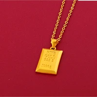 hi gold bars 24k yellow gold plated pendant necklace for unisex clavicle chain geometric necklace valentines day fine jewelry