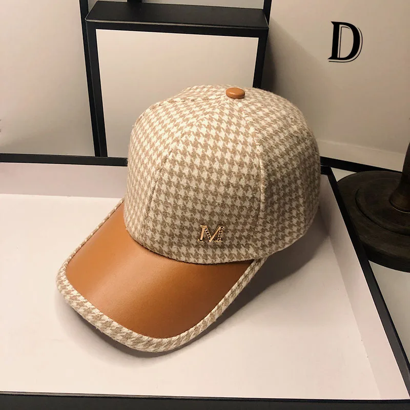 HT084 Wholesale Spring Cotton Cap Baseball Cap Snapback Hat Summer Cap Hip Hop Fitted Cap Hats For Men Women Plaid hat