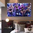 Настенная картина LOL KDA Лига Легенд, Ahri Akali Evelynn Kaisa, Картина на холсте с сексуальной девушкой, домашний декор, игровой плакат, хорошие подарки