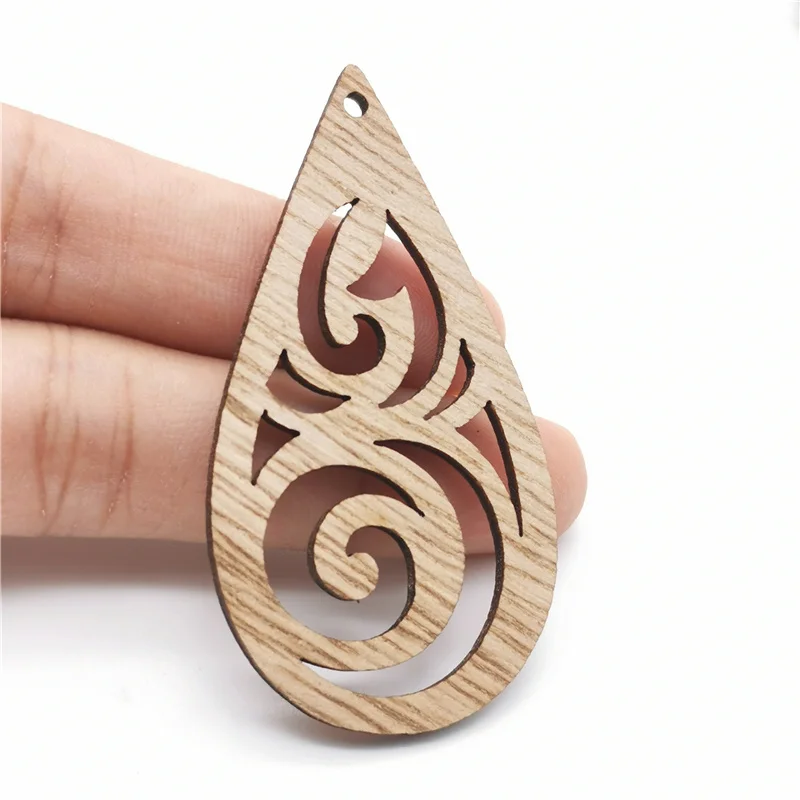 

Barwodo 12PCS Pendants Natural Wooden Wholesale Bracelets Batch Charm For Jewelry Making DIY Earrings Accessories Car Pendant