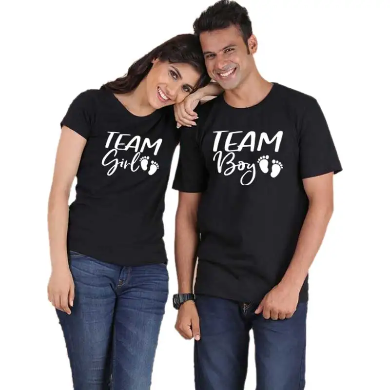 Футболка унисекс с надписью team girl boy couple для мужчин и женщин | Женская одежда