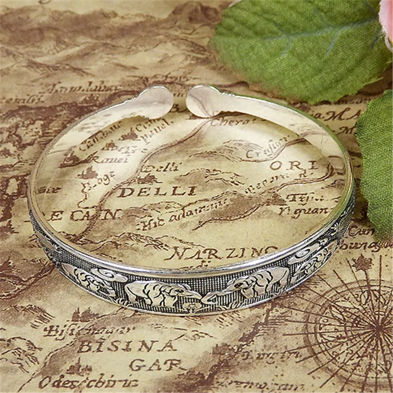 Новинка модные винтажные красивые тибетские серебряные браслеты-манжеты в стиле