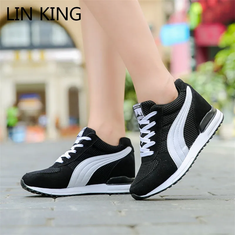 LIN KING/Новинка Сезон весна осень Женская Вулканизированная Обувь На Шнуровке