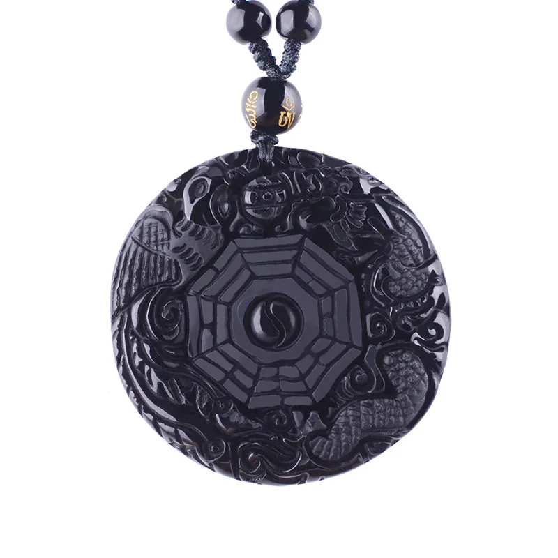 Амулеты и талисманы натуральный черный обсидиан ожерелья кулоны резные