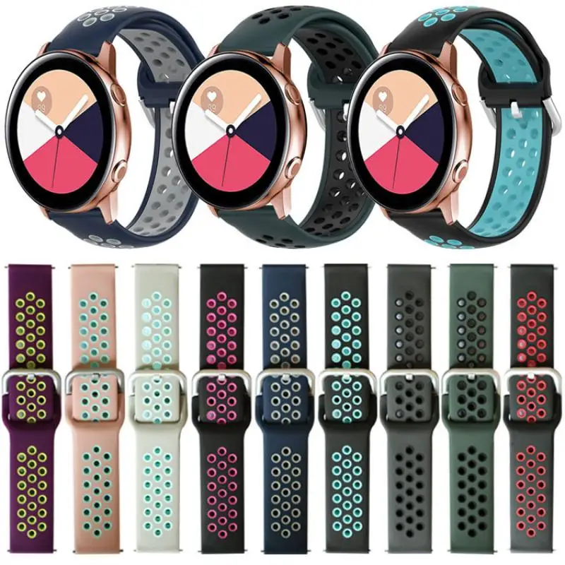 

Ремешок спортивный для наручных часов Samsung Galaxy Watch Active 2, универсальный браслет для Galaxy Watch Active/Active 2, 20 мм