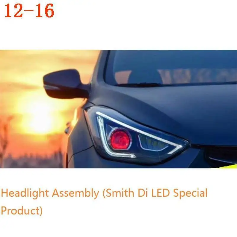 Drl Automovil автозапчасти Cob Стайлинг светодиодные дневные ходовые боковые поворотники фары автомобильные фары в сборе для hyundai Elantra