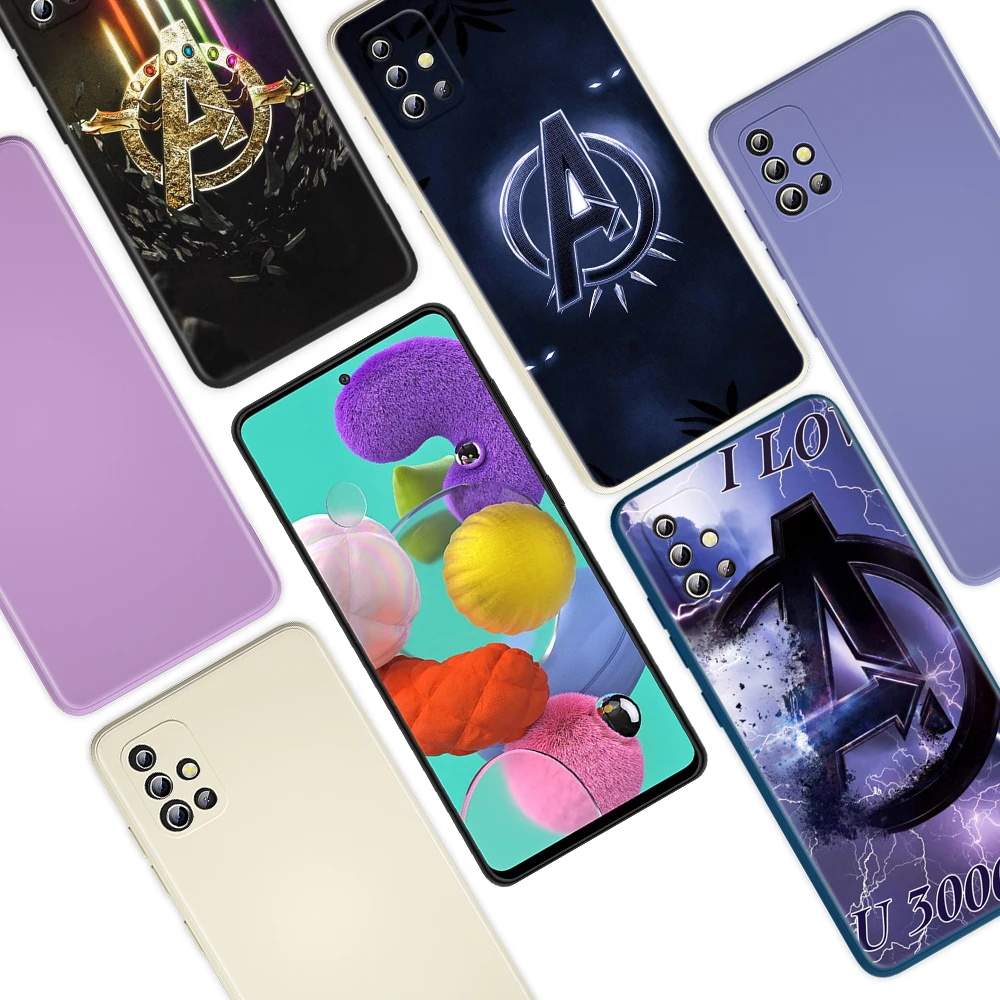 

Marvel logo Avengers For Samsung Galaxy A72 A52 A71 A51 A32 A31 A12 A11 A91 A81 A02 Liquid Silicone Soft Phone Case