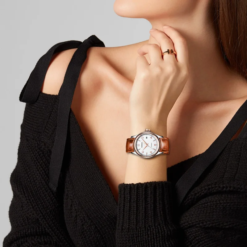 Женские Механические часы с автоподзаводом Parnis роскошные брендовые золотистые