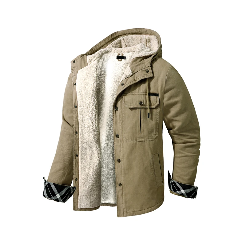 Winter Men Hooded Parkas Fur Linner Thicken Jacket Male Casual Warm Overcoat Snow Windbreaker Man Coats Classic Windproof Parka