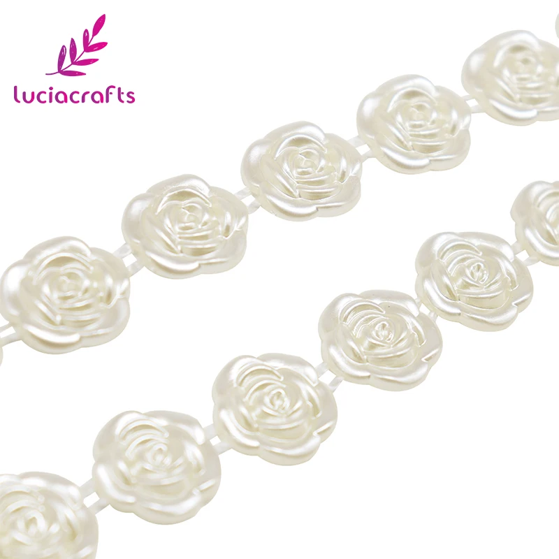Lucia Crafts 2 ярдов/партия ABS имитация жемчуга Мульти Стили бусины цепи Ремесло Декор
