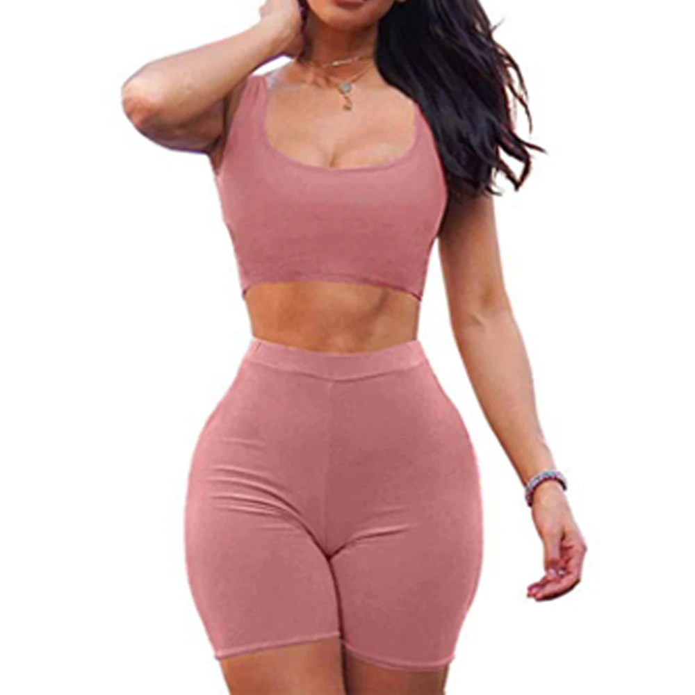

2 Piece Set Women Set Women's Two Piece Dress Crop Top Skirt Set Sleeveless Outfits Summer Clothes For Women Sleeveless