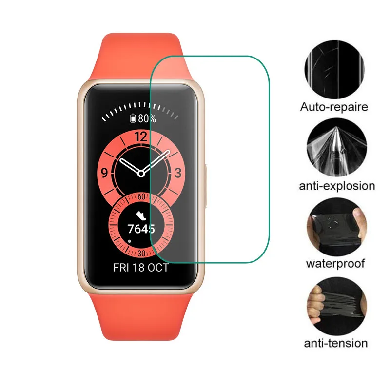 

2pcs Soft TPU Clear Protective Film For Huawei Band 6 Smart Wristband Screen Protector Cover Band6 Smartband Protection