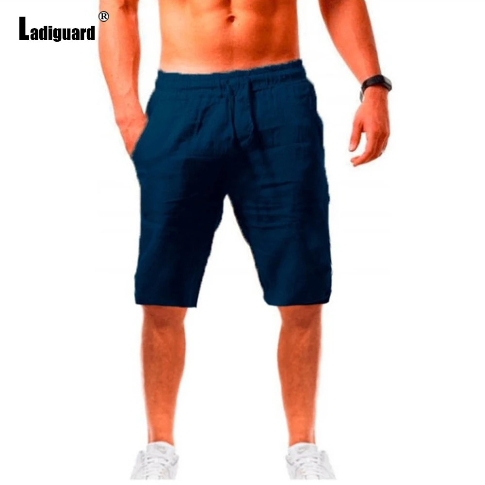 Plus Size 3xl Mens Casual shorts 2022 Summer Cotton Linen Half Pants Male Drawstring Pockets Trouser Outdoor Leisure Shorts