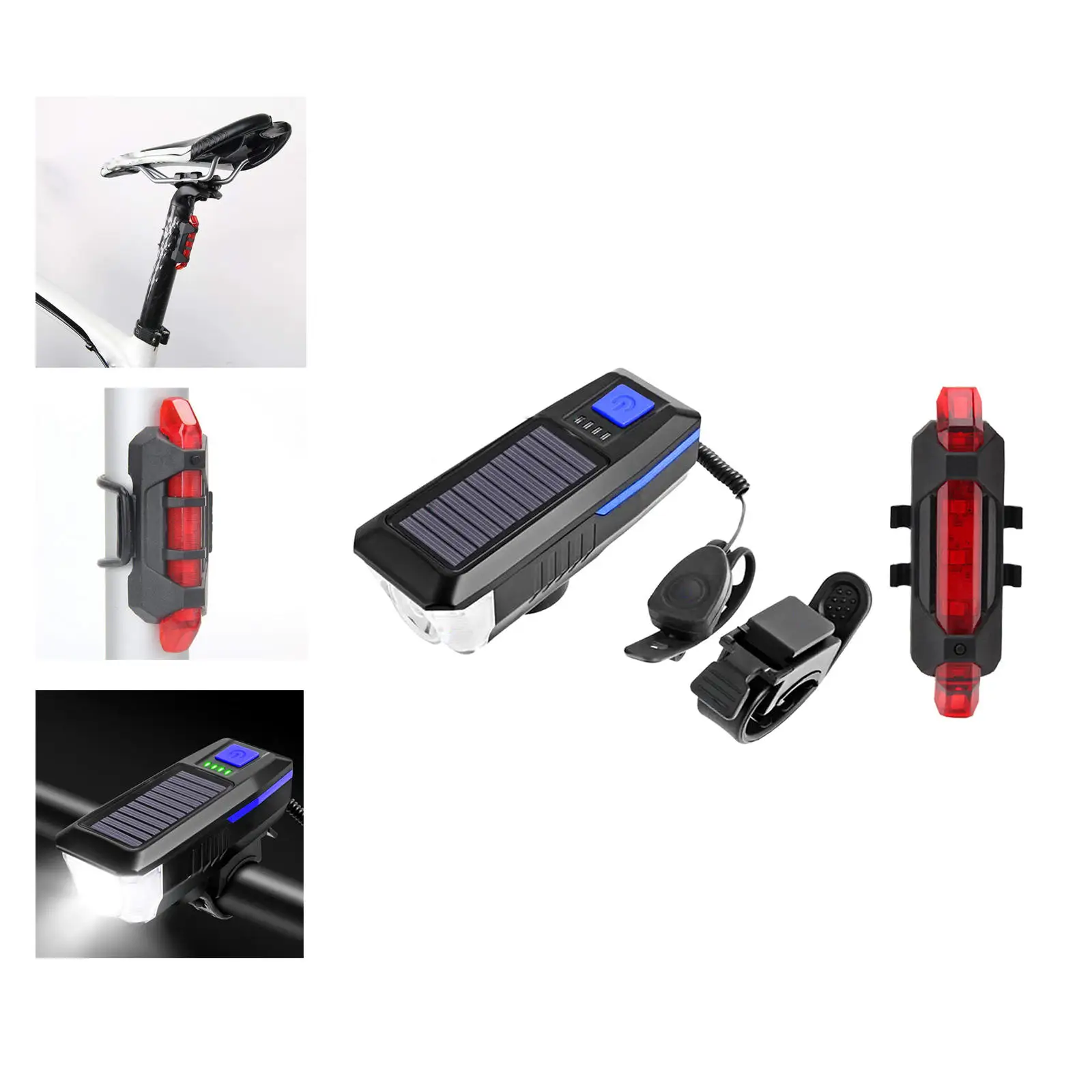 

2pcs Bright USB Led MTB Bike Rechargeable Head Rear Light for Cycling