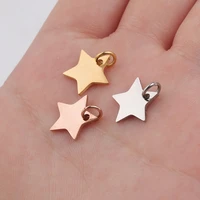 stainless steel cutting star charms with jump rings for diy making necklaces bracelets star pendant with jump rings 20pcs