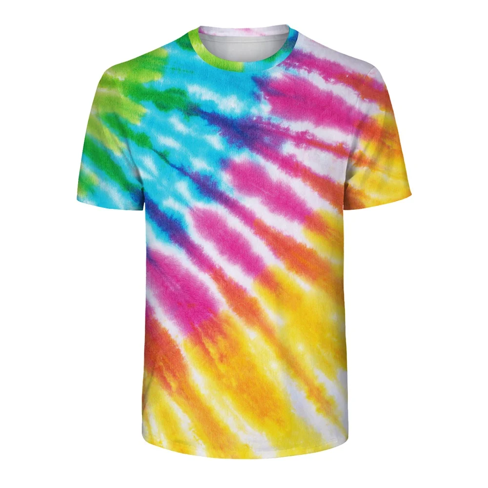 Новая летняя женская футболка с 3D принтом Tye Dye для фитнеса коротким рукавом