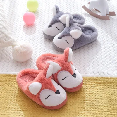 

toddler girls sliper Kids Cartoon rabbit Slippers Children Kids Winter Warm Shoes Boys Indoor Flock Bedroom Cotton Slippers