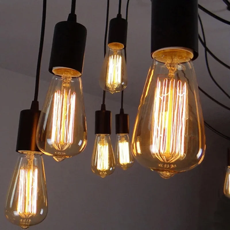 Скандинавская светодиодная люстра E27 в стиле индастриал современный винтажный