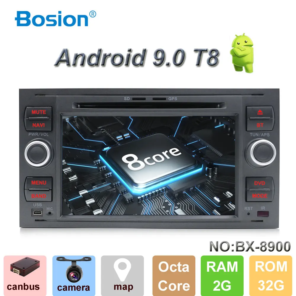 Android 9 0 автомобильный DVD 2 Din стерео для Ford Mondeo C max focus galaxy S fusion ranger мультимедиа