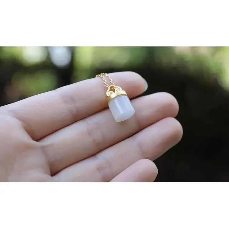

Natural Hetian Jade White Jade Sheep as Right as Rain Fat Jade S925 Sterling Silver Pendant Jade Necklace Simple Temperament