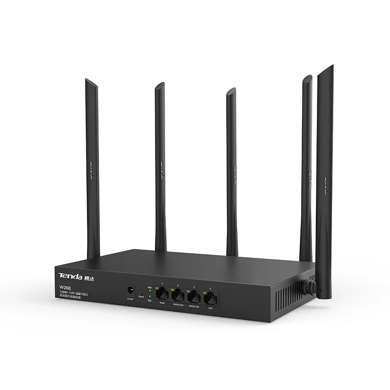 Tenda W20E AC1350M беспроводной WiFi роутер с 2,4G/5,0G vpn-роутер с поддержкой L2TP двухдиапазонный Wi-Fi ретранслятор, корпоративный маршрутизатор