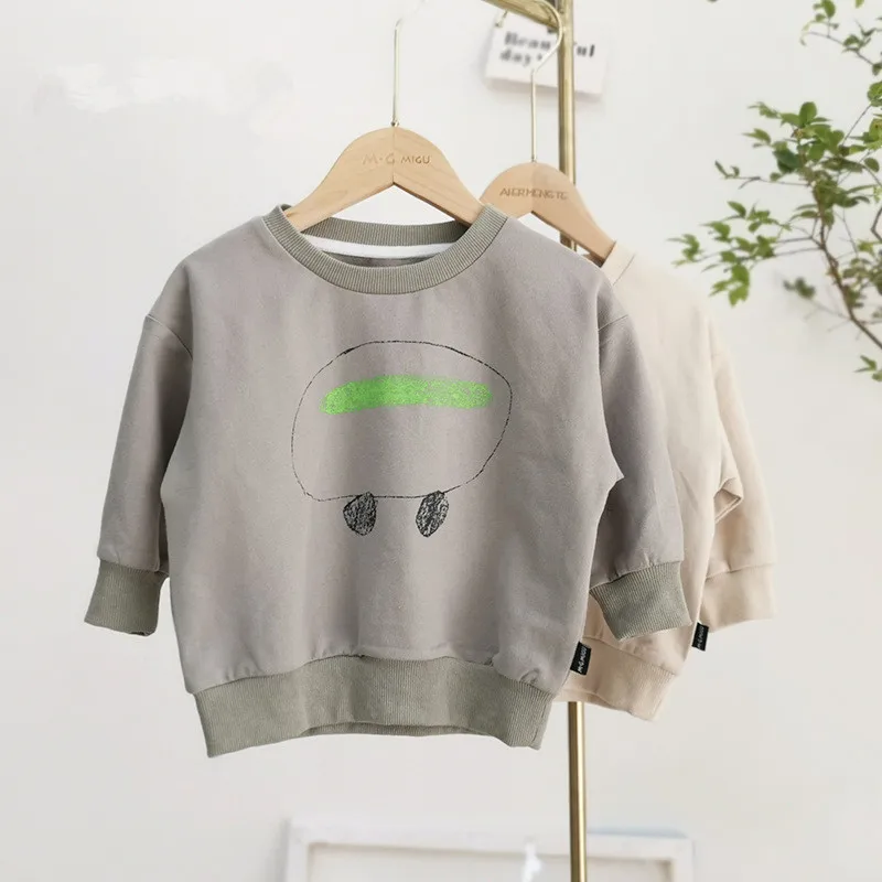 

Retail Boys Outwear Cotton Children Infant Long Sleeve T-shirt Cartoon Printed Sweatshirt Baby Boys Clothes Pullover Tops