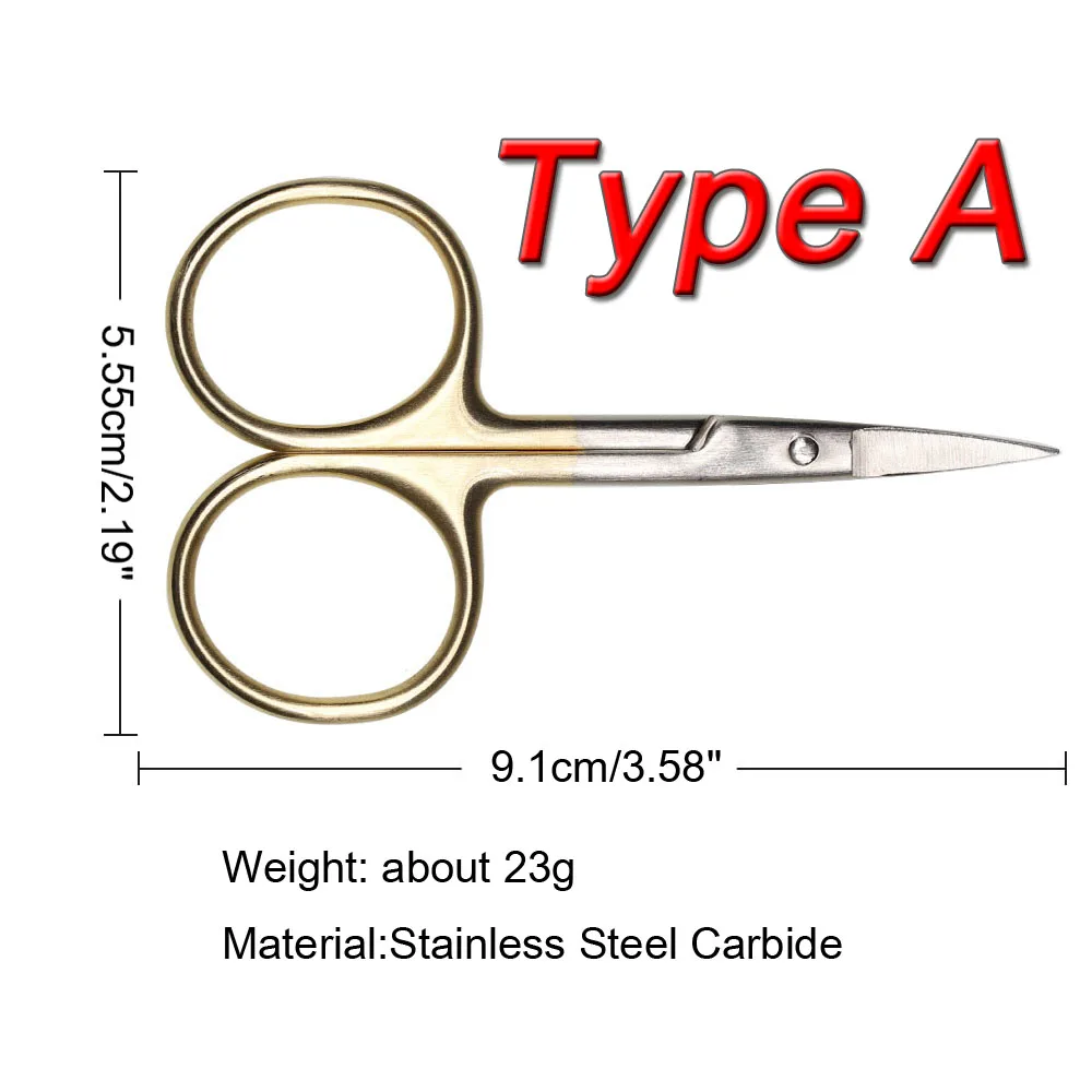 Vampfly 1PCS Stainless Steel Carbide  Scissors Fly Fishing Tying Tool Feather Hair Synthetic Fibre Cutter