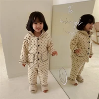 girl boys pajamas suits kids baby 2021 in stock winter autumn thicken nightclothes sleepwear pajamas sets cotton children clothi
