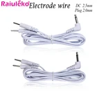 2 шт. 1,2 м 2-полосный электродный соединительный провод для EMS стимулятора нервных мышцдесятки акупунктурный терапевтический массажер DC 2,5 мм штекер 2,0 мм
