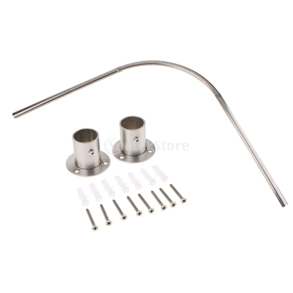 Изогнутые рельса для душевой занавески стержень Сталь 140 см карниз полюс бар