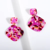 2020 big purple square acrylic dangle earrings for women fashion za resin pendantes oorbellen drop earrings jewelry accessories