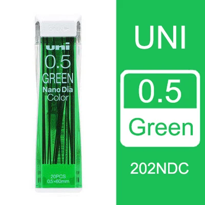 Green Япония Uni Nano Dia цвет 0,5-202NDC цвет ed механический карандаш подводки для заправки 0,5 мм Пишущие принадлежности 202NDC - Цвет: Green