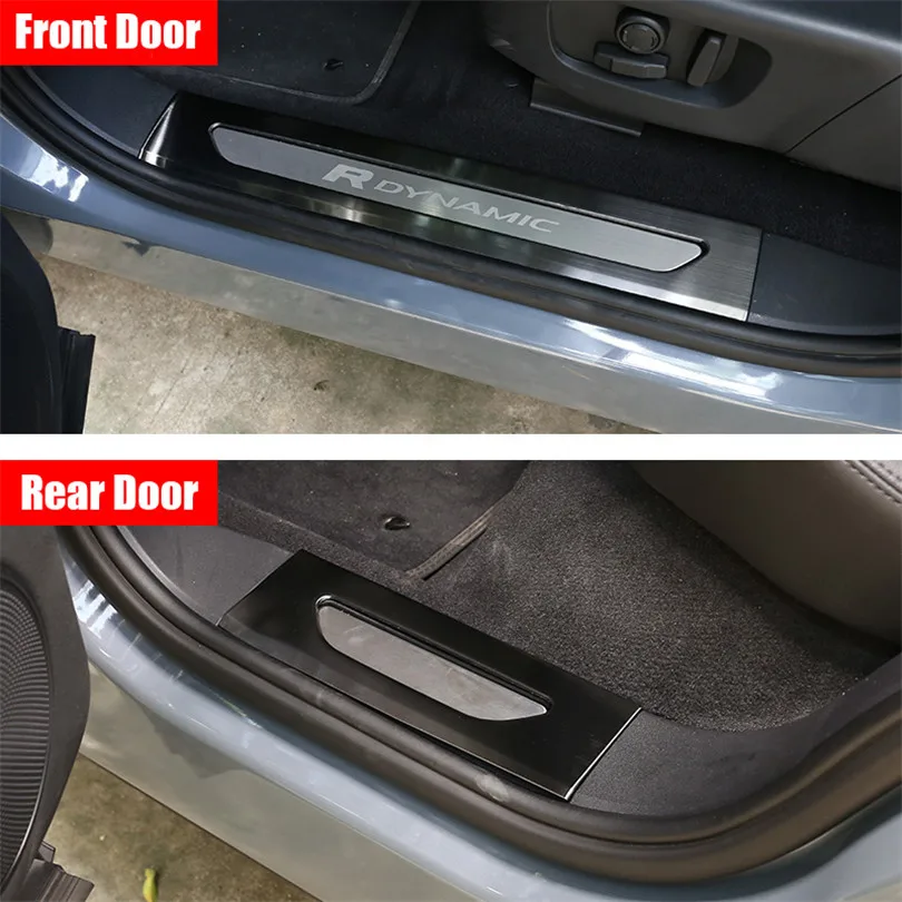 Черный серебристый цвет Нержавеющая сталь внутри порога Панель Накладка