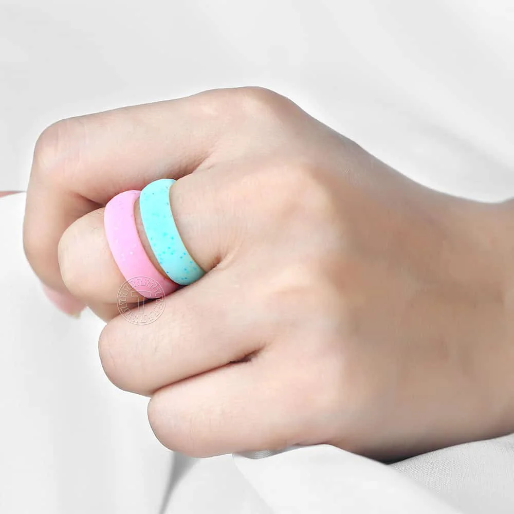 Экологичное силиконовое кольцо для женщин и девочек резиновые обручальные ленты