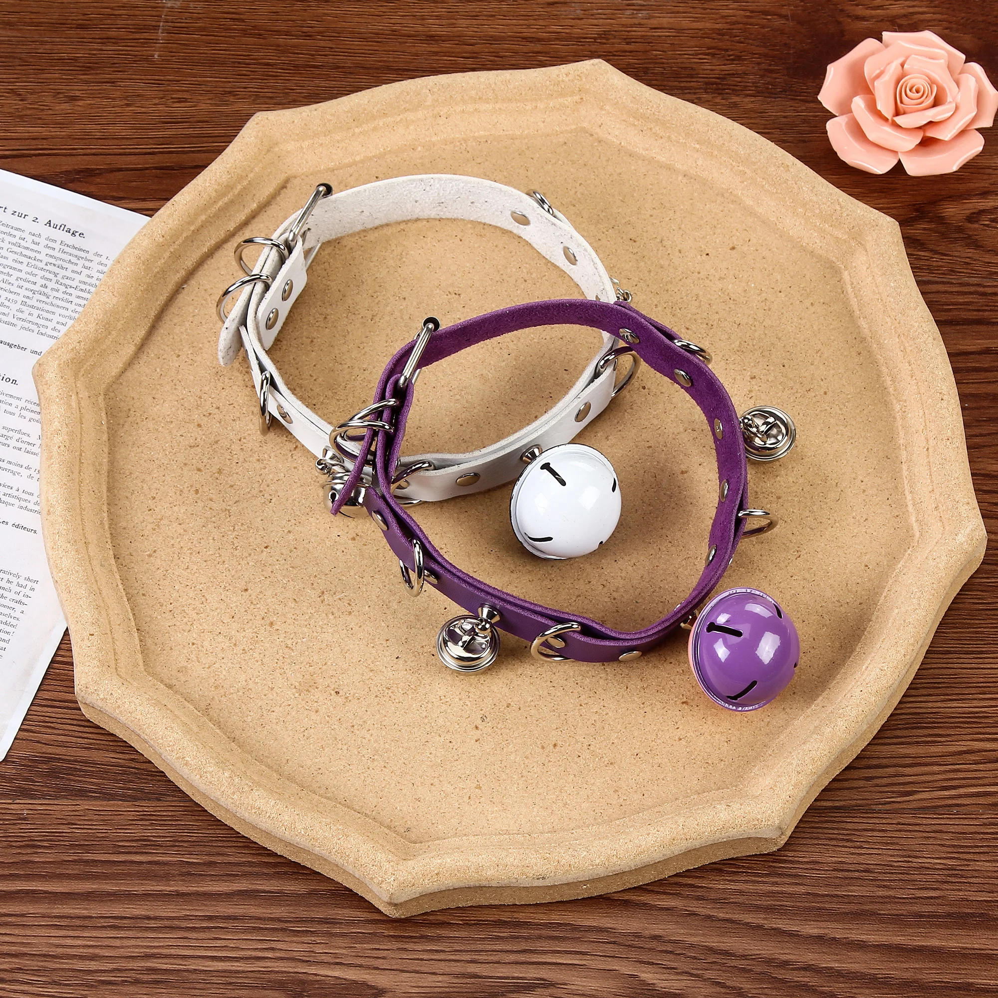 

2021 New Personality Harajuku Ns Style Metal Bell Statement Chokers Necklace for Women Girls Imitation PU Leather Jewelry