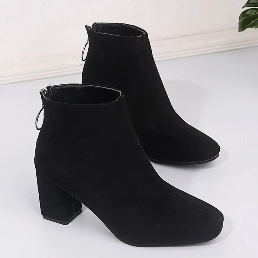 Женские фиолетовые ботинки ботильоны для женщин женские зимние флоковые