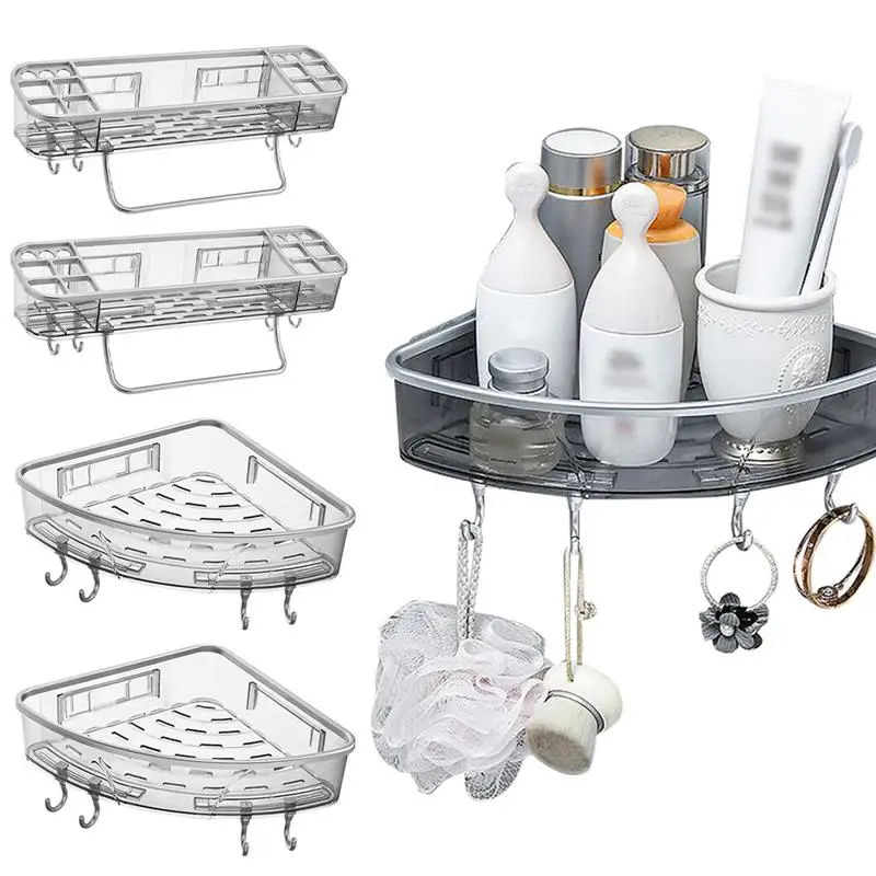 

Полка PunchFree для ванной комнаты, для хранения геля для душа, туалетных принадлежностей, бытовой многофункциональный стеллаж для хранения шам...