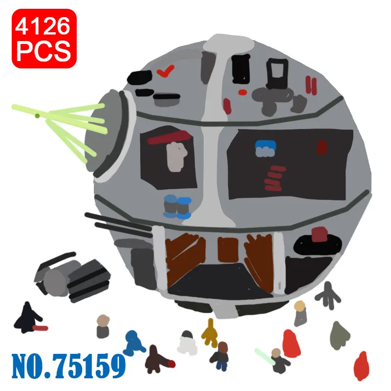 

Death Star 3 Compatible with 75159 MOC Bricks Stars Plan Building Blocks Wars Toys Brick for Children Kids 4126pcs