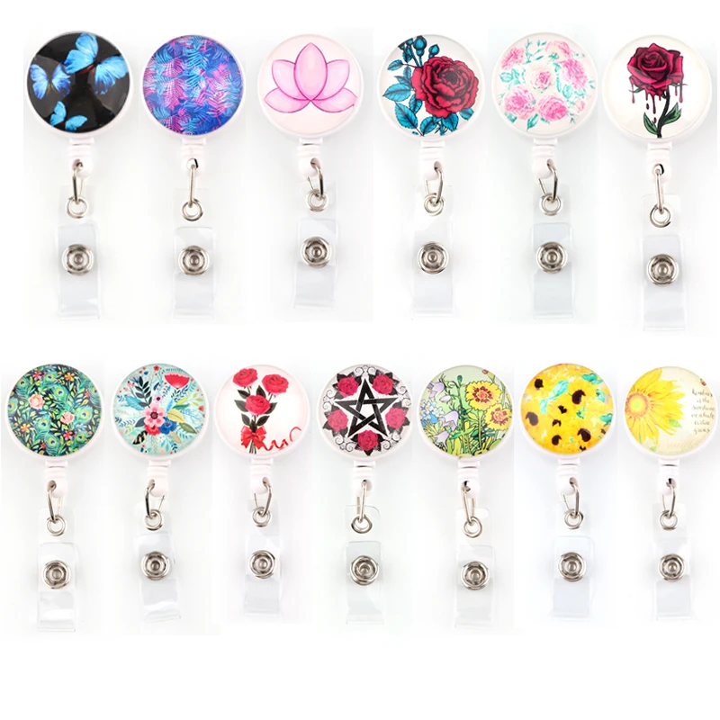 

FD0727 горячие продажи выдвижной доктор значок медсестры катушка модная Роза Милые студенты ID карта держатель значок