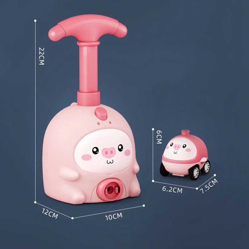 

Power Balloon Car Toy Aerodynamic Fun Ball Car Hand Push Inflator Air Pump Vehicle Educational Gifts for Kids