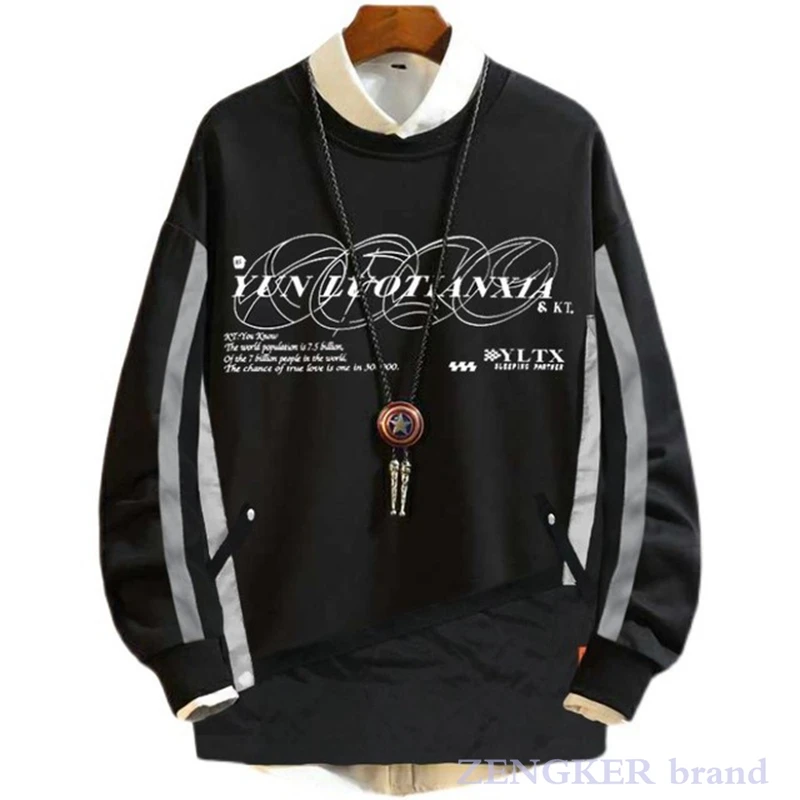 Autumn man extra-large size men's casual round neck sweater plus loose 11XL 12XL 13XL sweatshirt oversized hoodie | Мужская одежда - Фото №1