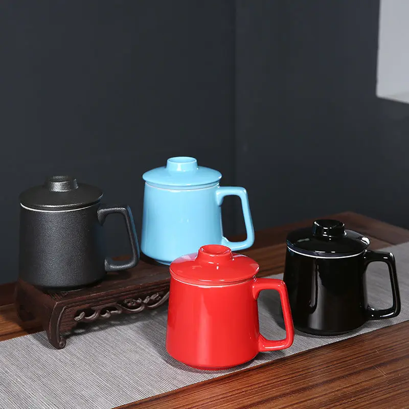 Керамическая чашка для воды с крышкой лайнер фильтр бытовой большой вместимости